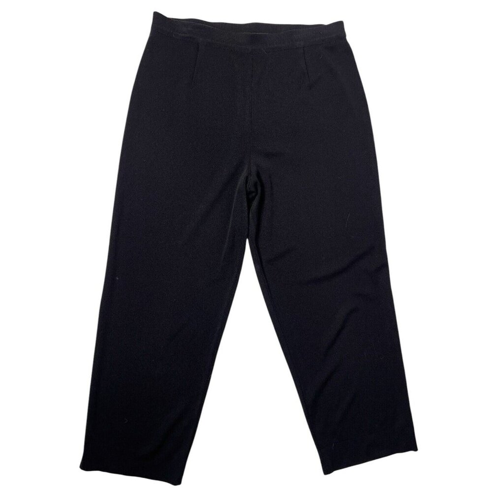 MISOOK Women's Black Knit Crop Pants Large